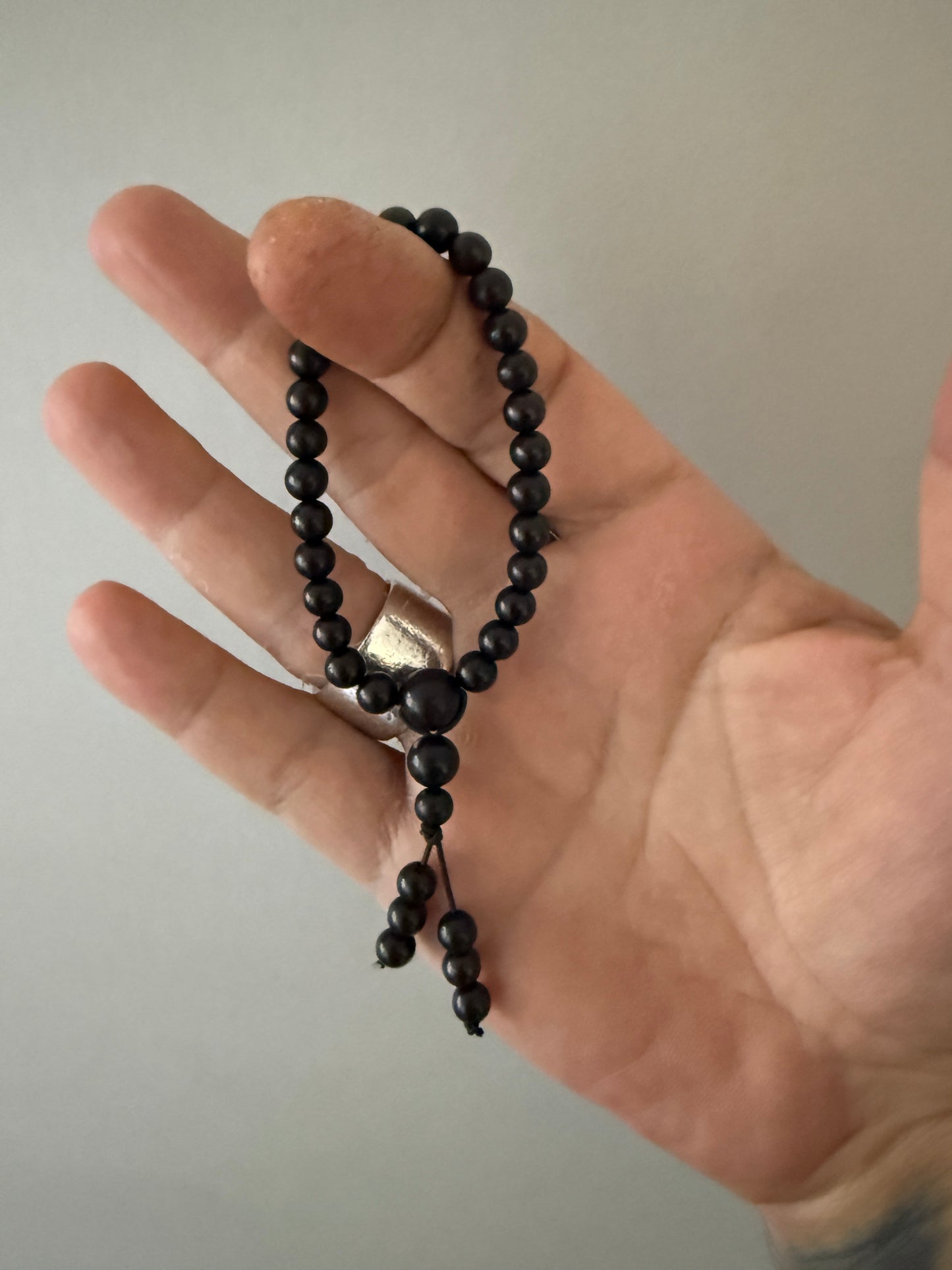 27 Bead Ebony Wrist Mala (Elasticized)