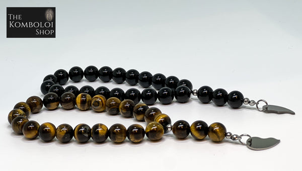 Tigers Eye & Onyx Worry Bead Set