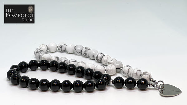 Onyx & Howlite Worry Bead Set