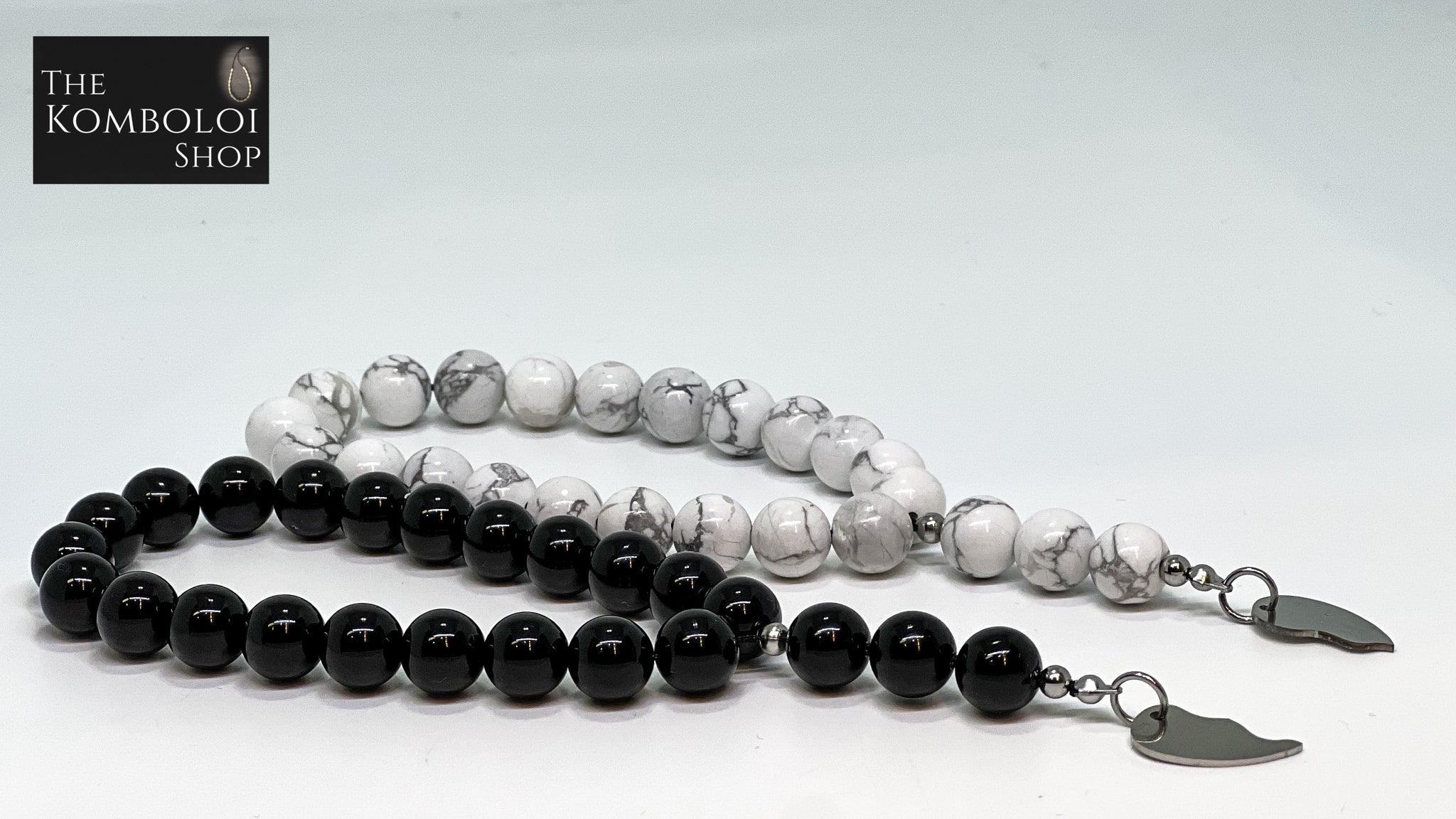 Onyx & Howlite Worry Bead Set