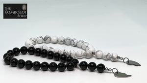 Onyx & Howlite Worry Bead Set
