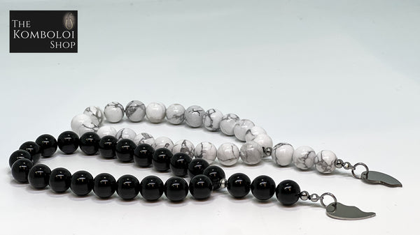 Onyx & Howlite Worry Bead Set