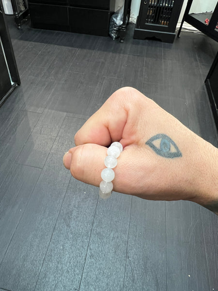 Selenite Worry Bead Ring / Anxiety Ring MK2