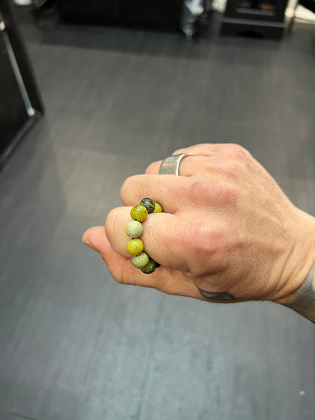Yellow Turquoise Worry Bead Ring / Anxiety Ring MK2