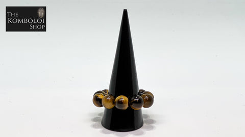 Tigers Eye Worry Bead Ring / Anxiety Ring MK2