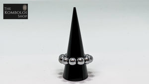 Hematite (Electroplated) Worry Bead Ring / Anxiety Ring MK2