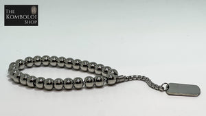 Stainless Steel Hand Held Worry Beads with Dog Tag