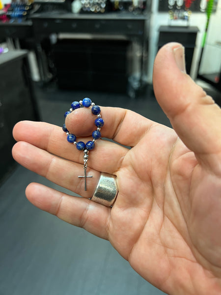 Single Decade Finger Rosary - Lapis Lazuli