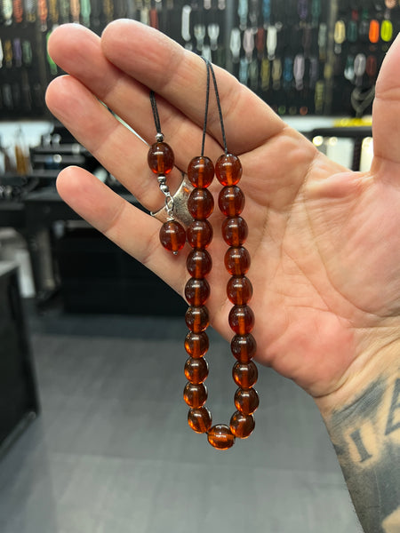 Pressed Baltic Amber Komboloi / Worry Beads