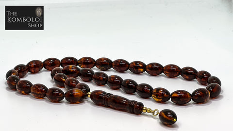 Pressed Baltic Amber 33 Bead Komboloi / Worry Beads