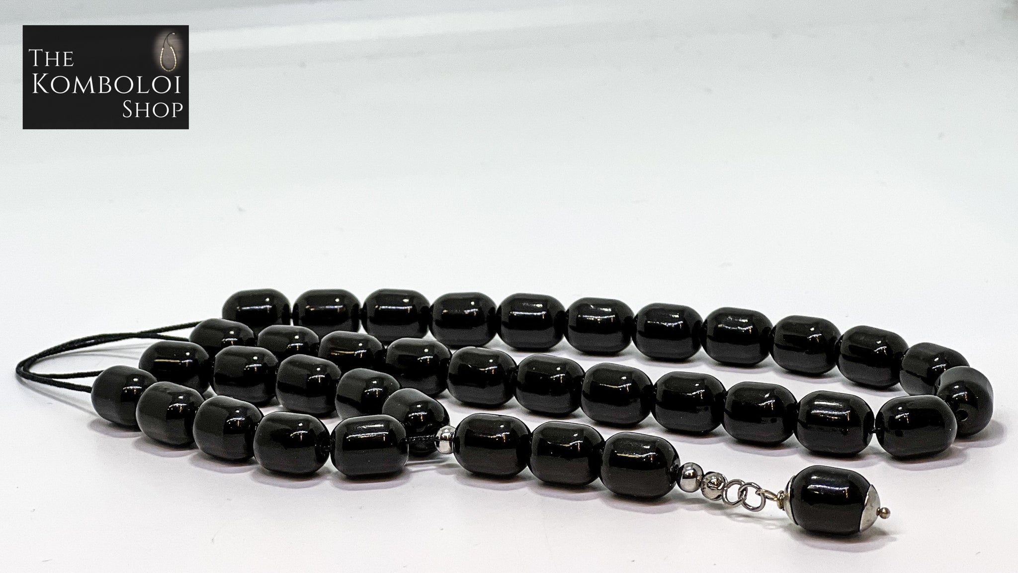 Pressed Mosaic Amber 33 Bead Komboloi / Worry Beads