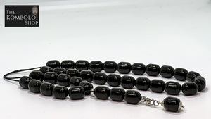 Pressed Mosaic Amber 33 Bead Komboloi / Worry Beads