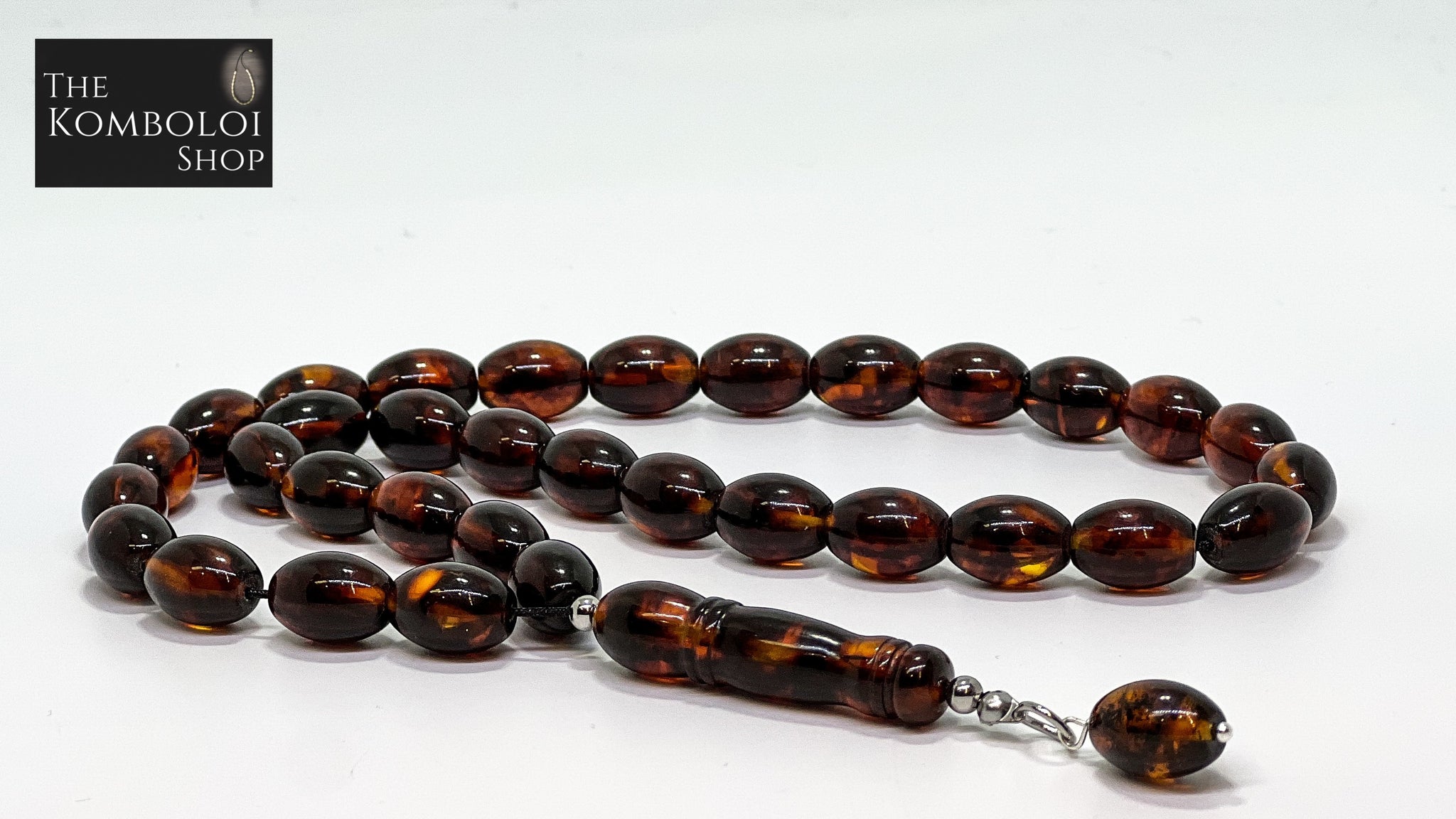Pressed Baltic Amber 33 Bead Komboloi / Worry Beads