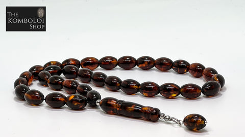 Pressed Baltic Amber 33 Bead Komboloi / Worry Beads