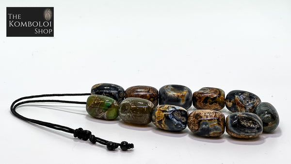 Fire Crackle Agate Worry Beads - Wearable MK3 (Long)