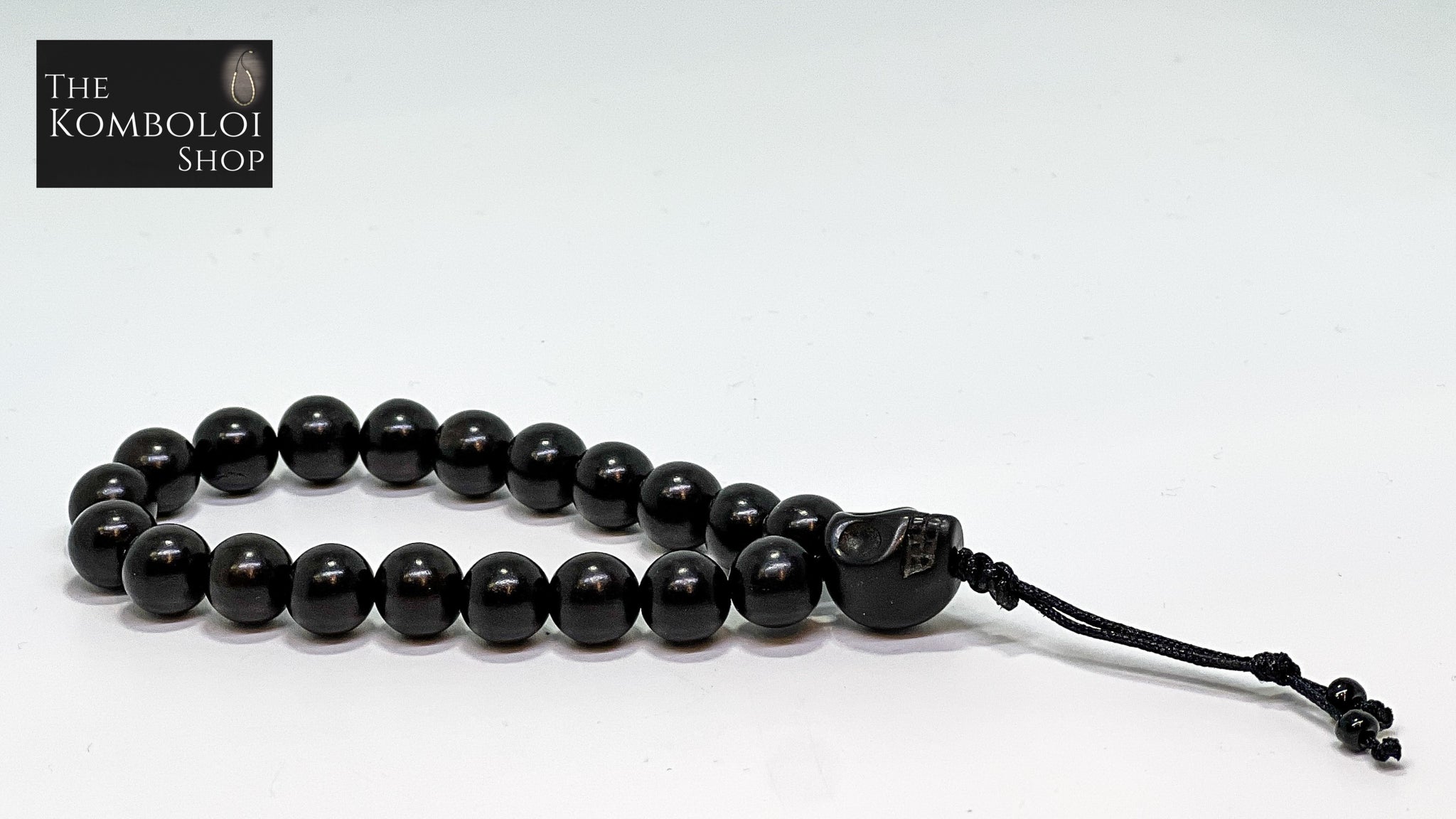 Ebony Worry Beads with Semi Precious Skull - Wearable MK3 (Short)