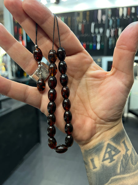 Pressed Baltic Amber Komboloi / Worry Beads
