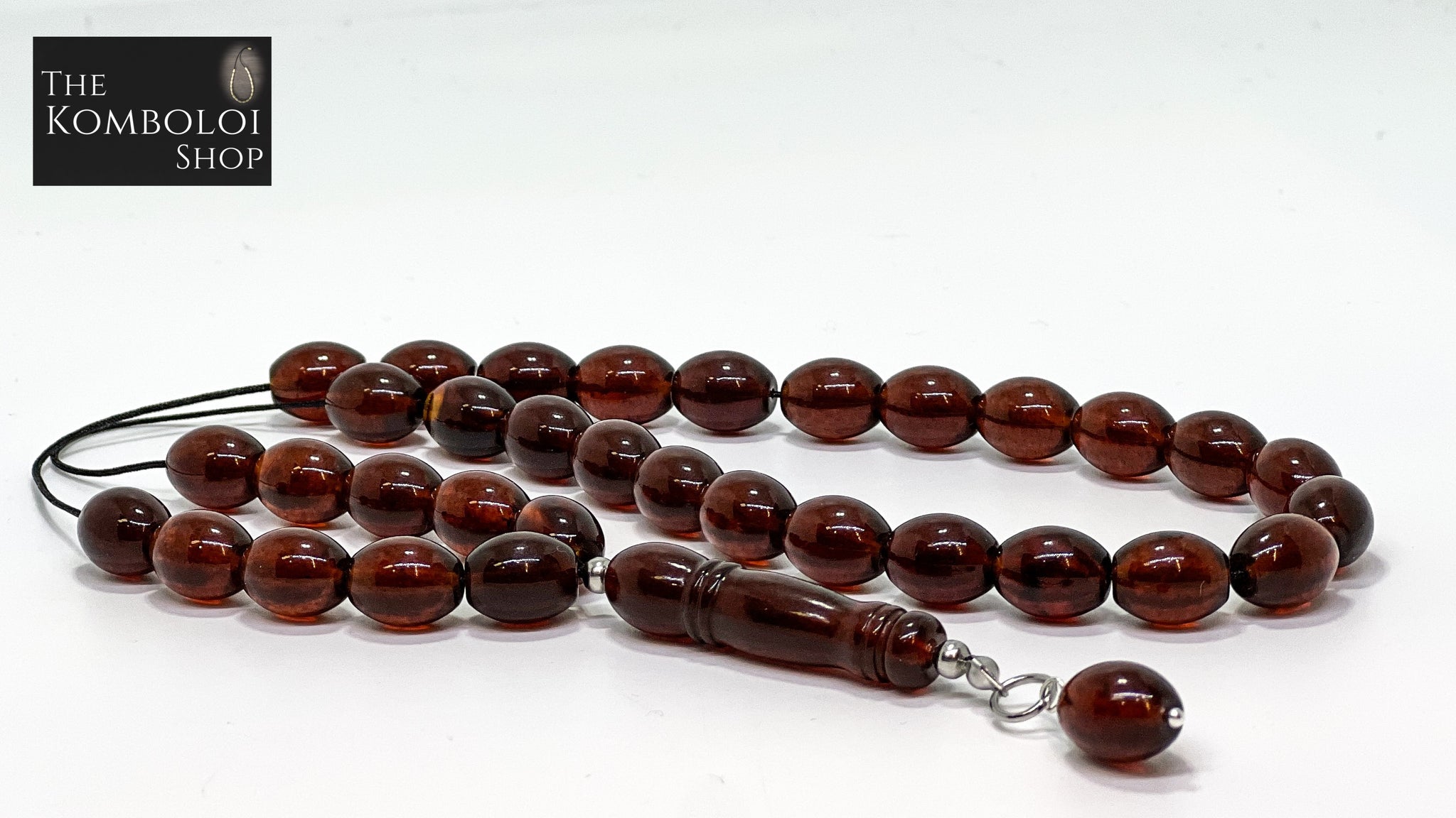 Pressed Baltic Amber 33 Bead Komboloi / Worry Beads
