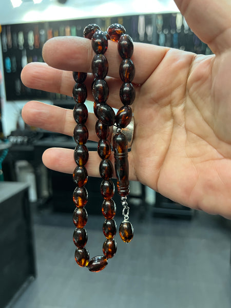 Pressed Baltic Amber 33 Bead Komboloi / Worry Beads