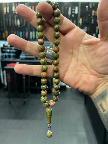 Unakite 33 Bead Worry Beads