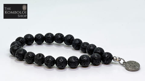 Volcanic Lava with Tree of Life Worry Beads
