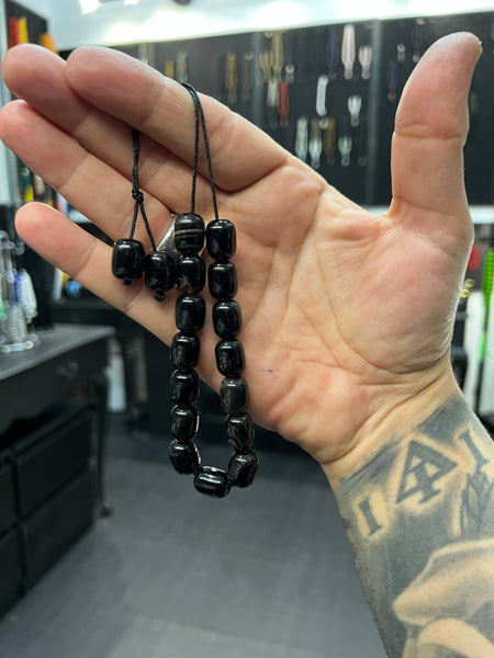 Black Agate Komboloi / Worry Beads