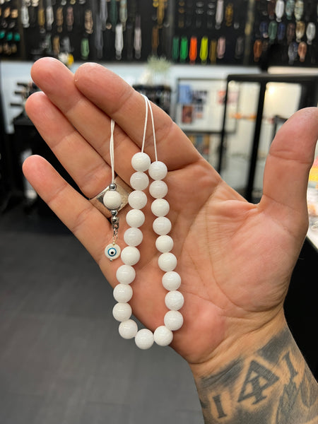 White Jade Komboloi / Worry Beads