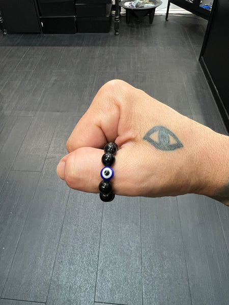 Jade with Evil Eye Worry Bead / Anxiety Ring