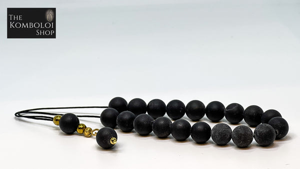 Black Stone Komboloi / Worry Beads