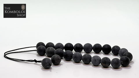 Black Stone Komboloi / Worry Beads